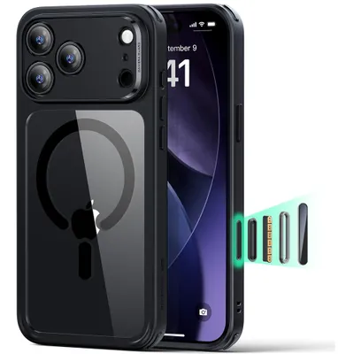 Produktbild von ESR - Classic Hybrid HaloLock Schutzhülle für iPhone 17 Pro - transparent schwarz