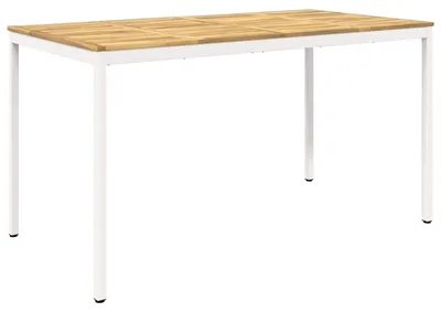 Obrázok produktu pre Biele záhradné stolíky, rozmer 196 x 100,5 x 105 cm, vyrobené z masívneho akáciového dreva