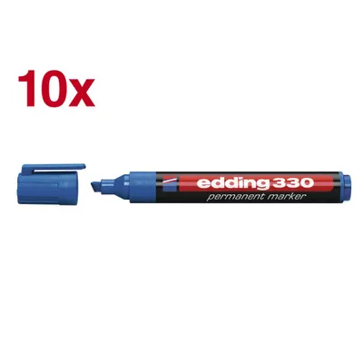 Immagine prodotto di edding 4-330003 10er Permanentmarker blau 1,0 - 5,0 mm