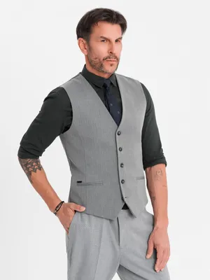 Produktbild von Ombre Clothing Formelle Herrenweste Gundulfo grau M