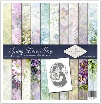 Image de ITD Set 11 pcs 31x32cm recto papier scrapbooking 200g, Spring Love Story