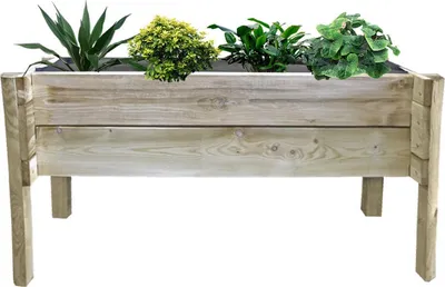 Produktbild von Erhöhter Holz-Pflanztisch 100x40x50 cm für Innen- & Außenbereich