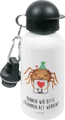 Produktbild von Mr. & Mrs. Panda Wasserflasche Spinne Agathe Brief - Weiß - Geschenk, Ich Liebe Dich, schulflasche, Liebesbeweis, Trinkflasche Kindergarten, Liebesgeschenk, Verliebt