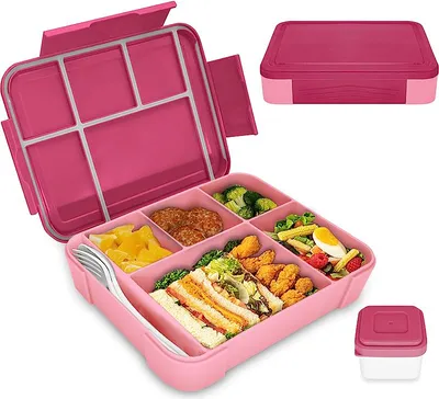 Produktbild von Brotdosen für Kinder mit Fächern, Auslaufsicher Lunchbox, Bento Box Kinder, Brotdose Mädchen, Brotdose kindergarten