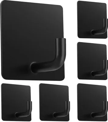 Immagine prodotto di Set di ganci autoadesivi, 6 pezzi, acciaio inossidabile, resistenti
