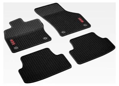 Produktbild von Allwetterfußmatten vorne und hinten GTI Wabendesign, Set aus 4, schwarz, Gummi