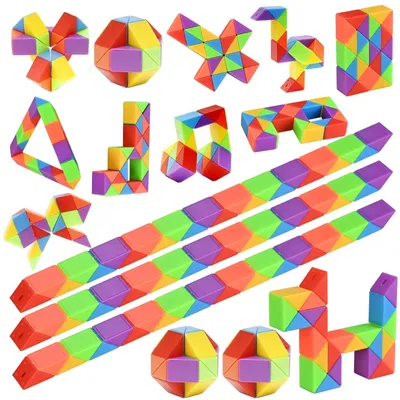 Imagen del producto de Mini serpientes mágicas, 15 unidades, colores arcoíris vibrantes, juguete creativo para niños