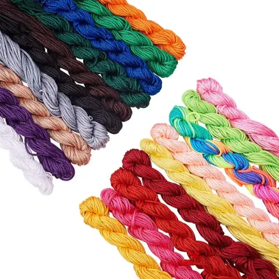 Productafbeelding van Gevlochten nylon koord - 2 mm diameter - Geschikt voor macramé en sieraden maken - 19 kleuren - 190 meter lengte