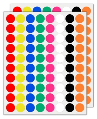 6000 runde Aufkleber, 20 mm, bunte Punkte, selbstklebend, 8 Farben