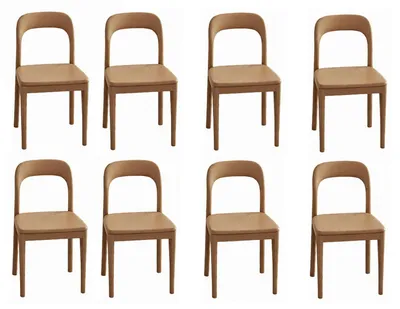 Immagine prodotto di Set di mobili da sala da pranzo in legno marrone con 8 sedie, moderno ed elegante