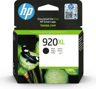 A product box for an HP ink cartridge.