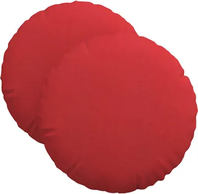Immagine prodotto di vidaXL Cuscini per seduta, 2 pezzi, tessuto rosso, diametro 40 x 13 cm