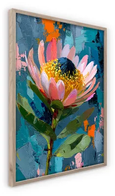Productafbeelding van Poster Protea, 50x70 cm, Artbox. Wanddecoratie, bloem, protea, botanisch, natuur, modern, Scandinavisch. Geschikt voor woonkamer, slaapkamer, kantoor, hal. Decoratie, cadeau, kunst