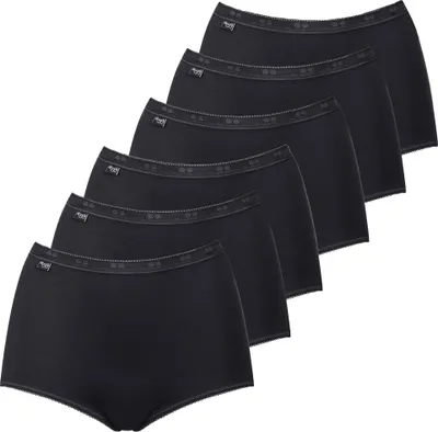 Produktbild von Sloggi Damen Slip Maxi, 6er Pack - Basic+, einfarbig Schwarz 56