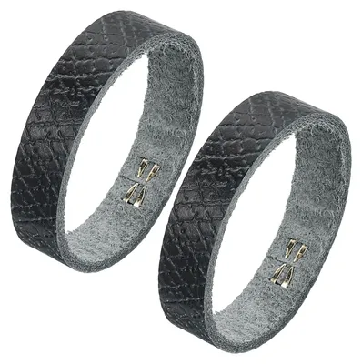 2 Leder-Gürtelschlaufenhalter, 4 cm, schwarz, 11,5x0,9 cm