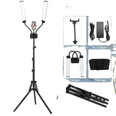Obrázok produktu pre LED kruhové svetlo, nastaviteľná teplota farieb, štúdiová kvalita osvetlenia, 200 cm statív