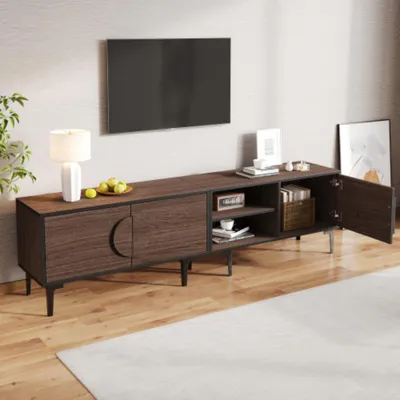 Produktbild von lowboard Fernsehschrank, TV-Ständer, TV-Schrank mit 2 Schränke, TV-Board mit offene Ablagefächer,für 80 Zoll Fernsehe 180*35*49cm