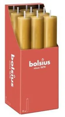 Productafbeelding van Bolsius Rustieke Tafelkaars XL, 9 stuks, Oliebeige