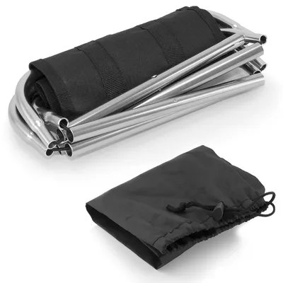 Produktbild von MidGard Campinghocker, Aluminium, Silber, ultraleicht, faltbar, bis 80 kg belastbar, aufgebaut 27x24x22 cm, Packmaß 25x14x5 cm, für Outdoor & Reise