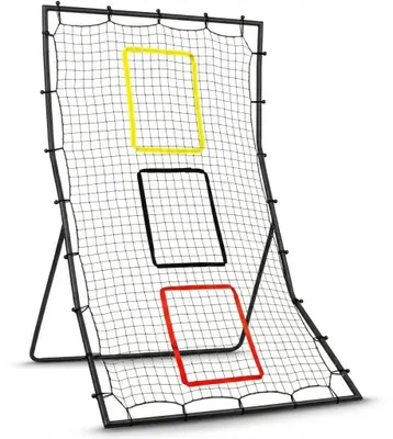Image de Filet de baseball et de softball - Réfléchisseur pour l'entraînement au lancer et à la défense - 183 x 122 cm - 3 zones de cible - Pour l'entraînement au lancer, à la réception et à la frappe - Multicolore