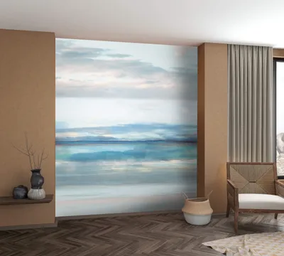 Produktbild von NEWROOM Tapete Blau Vliestapete Himmel - Wandbild Modern Grau Weiß Wolken  Tapete