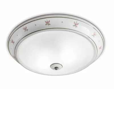 Zdjęcie produktu dla Klasyczna lampa sufitowa Capua z ceramiki i satynowanego mosiądzu, 2 źródła światła E27