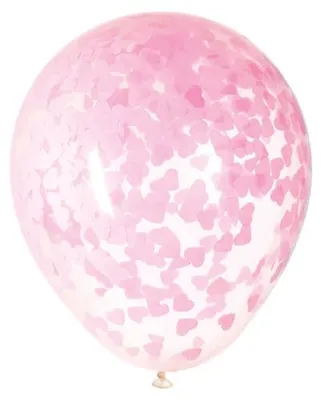 Produktbild von 5 Luftballons mit Konfetti Herzen pink