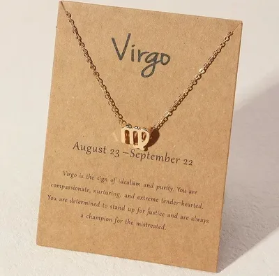 Produktbild von Elegante Jungfrau Sternzeichen Halskette in Gold - Uni Schmuck KP29822
