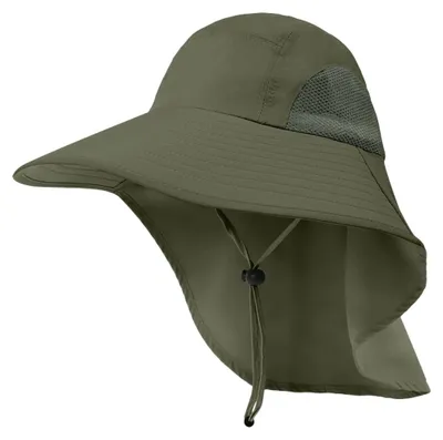 Produktbild von Sonnenschutz-Fischerhut für den Sommer, Outdoor-Sonnenhut für Bergsteigen und Angeln, Nackenschutz, breite Krempe