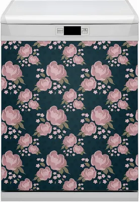Produktbild von Magnet für Spülmaschine Abwaschbar 60x70 cm Magnet für Spülmaschine Magnetmatte Nachbildung - Pinke Blumen