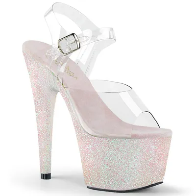 Obrázek produktu pro ADORE-708HMG Dámské sandály Pleaser, Transparent White , EU 42, US 12
