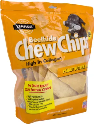 Produktbild von DOG CHIPS | Erdnussbutter | Kau-Chips aus Rindshaut