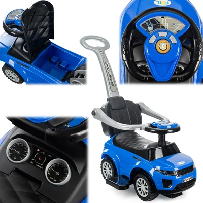 Immagine prodotto di Lebula, macchinina a spinta 3 in 1 per bambini, auto grande con clacson e musica, blu