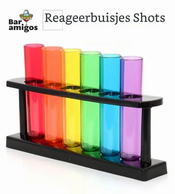 Reagenzglas-Shooter-Gläser mit Ständer, 6 Farben, 40 ml