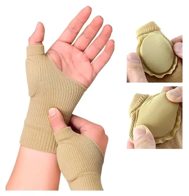 Produktbild von Kompressionshandschuhe für Daumen und Handgelenk, fingerlos, für Arthritis und Sehnenscheidenentzündung, 1 Paar