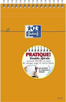 Produktbild von Oxford Notizblock DIN A5 kariert 80 Blatt Doppelspirale orange