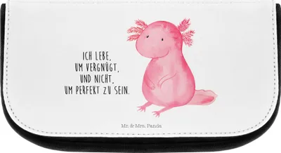 Produktbild von Mr. & Mrs. Panda Organizer Axolotl Niedlich - Weiß - Geschenk, Schminktasche, Weisheit, kleiner kulturbeutel, kosmetik, kulturtäschchen, Liebe, kosmetiktäschchen, Axolot