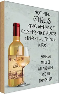 Produktbild von vianmo Holzschild 18x12 cm not all girls made of sugar and Spruch Zitat