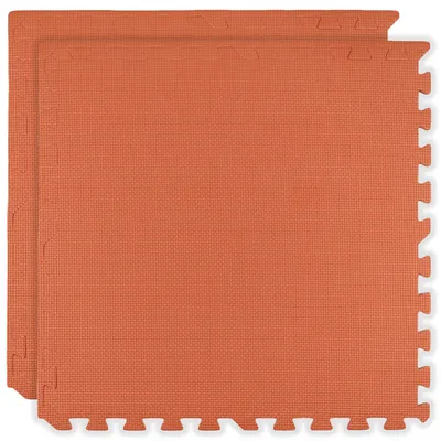 Image de Tapis de sol en mousse Humbi 120 x 60 cm – Grand puzzle en mousse imperméable et sûr, lot de 2 pièces, couleur pêche