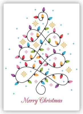 Produktbild von Schöne Weihnachtskarte mit edlem Lichter Weihnachtsbaum: Merry Christmas