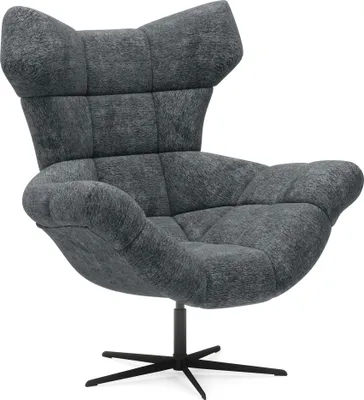 Produktbild von DomoHome | Ergonomischer Relax-sessel mit 360° Dreh-und Schaukelfunktion - Soft Lux-Schaumpolster Modernes Design für Wohnzimmer Schlafzimmer Büro | 104x46x119 cm | Dunkelgrau