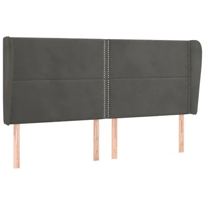 Produktbild von vidaXL Kopfteil mit Ohren Dunkelgrau 163x23x118/128 cm Samt