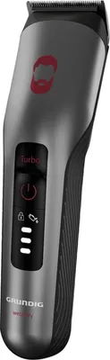 Immagine prodotto di Tagliacapelli e regolabarba GRUNDIG ProClub MC 8030, con BeardCare Sensor, tecnologia delle lame al titanio, 2 pettini per diverse lunghezze di taglio, lunga autonomia, Wet & Dry, cromo scuro opaco/rosso