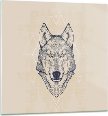 Produktbild von Bilder auf glas - Husky Hund Portrait Plakat - 60x60cm - Glasbilder - Wandbilder - Kunstdruck - Wanddekoration aus Glas - Glas Bilder - Wandbild auf Glas - GAC60x60-3109
