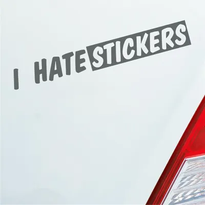 Produktbild von Auto Aufkleber I Hate s Lustig 19x25 cm Grau Sticker Heckscheibenaufkleber