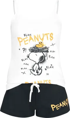 Produktbild von Peanuts Schlafanzug Damen Snoopy weiß/schwarz L