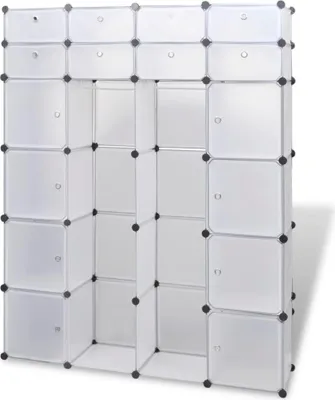 Produktbild von vidaXL Modularer Schrank mit 18 Fächern Weiß 37x146x180,5 cm