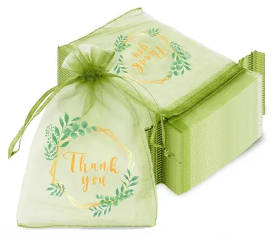 Obrázek produktu pro 50 kusů organza sáčků se stahovací šňůrkou, 13 x 18 cm