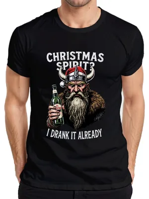 Immagine prodotto di Maglietta da uomo Christmas Spirit I Drank It Already Viking Beer Christmas, Nero, XL