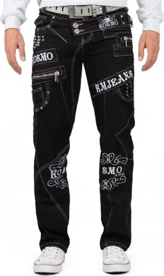 Produktbild von Kosmo Lupo Herren Regular Fit Jeans Stonewashed KM051-1 Black W38/L34